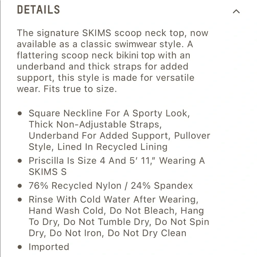 SKIMS swim tank bikini top | gunmetal